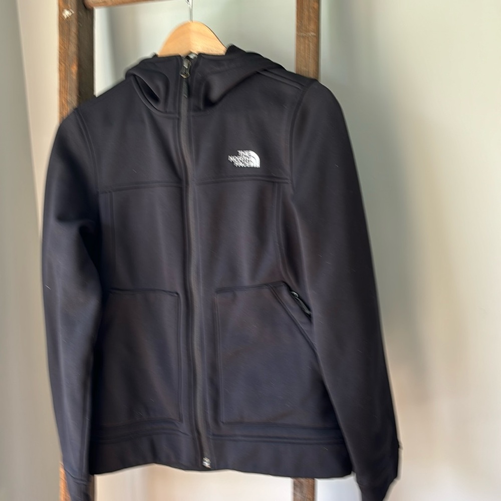 Women’s size medium fleece and neoprene north face sweatshirt